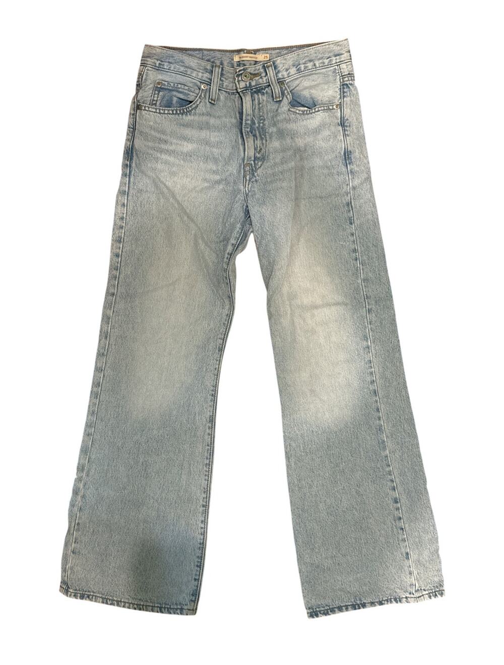 Levis 94 Baggy Bootcut Jeans Womens 25 Light Wash High Rise 100% Cotton